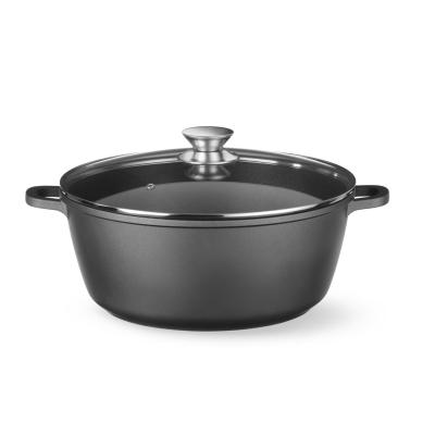 Hrnec s nepřilnavou povrchovou úpravou, HENDI, 7,5L, Černá, 387x310x(H)130mm | 611036